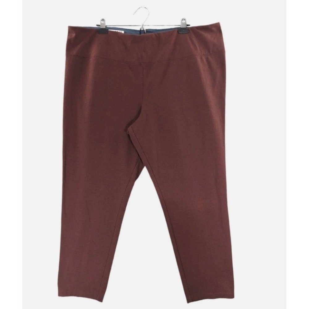 Women with Control Burgundy Tapered Leg Pull On Pants Plus Size 3X A518232